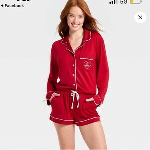 nwt auden valentines Women's Red Pajama Set super soft